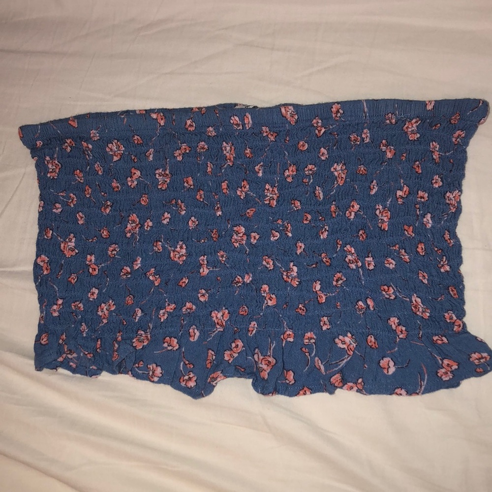 American eagle outfitters floral strapless top